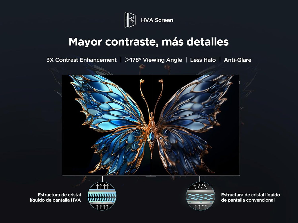 TCL 65V6C Televisor 65 Pulgadas 4K Smart TV LED, HDR, Google TV, Dolby Audio, Alexa y Google Assistant, Chromecast Built-in, Motion Clarity
