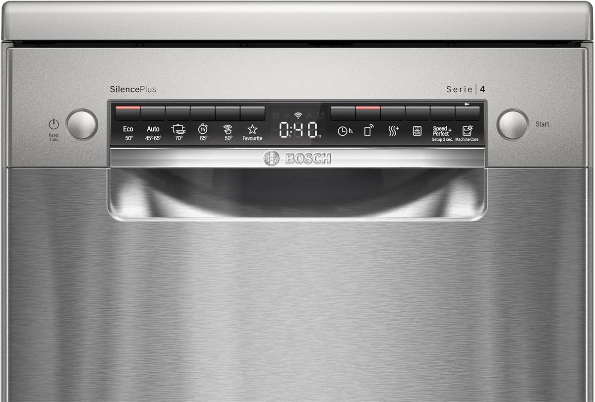 Bosch - Lavavajillas, 45 cm, Serie 4, Libre Instalación, Home Connect, Acero Inoxidable, SPS4HMI49E