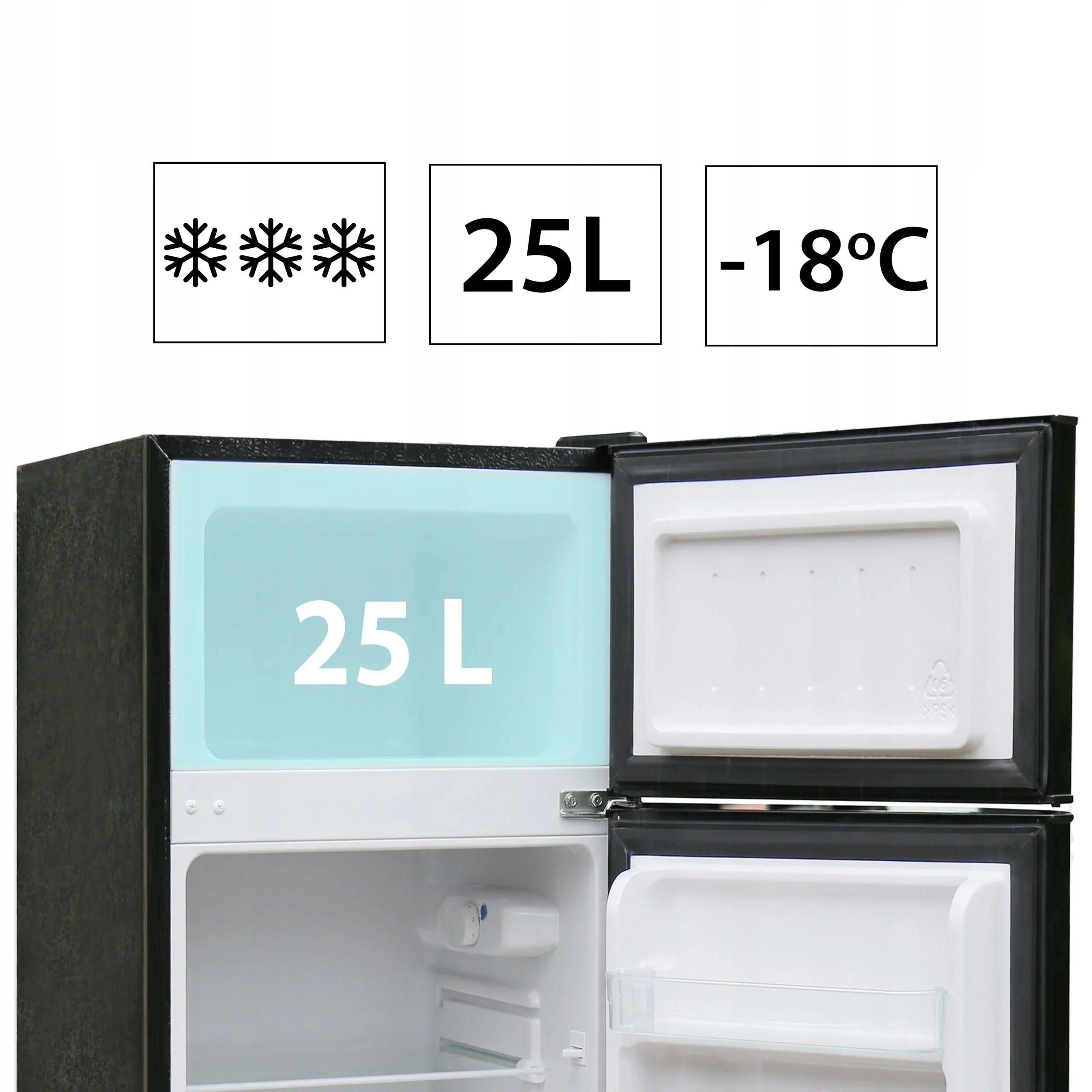 KLEINER KÜHLSCHRANK Minikühlschrank Gefrierfach Hotell Büro Silber LED 88l. 86cm