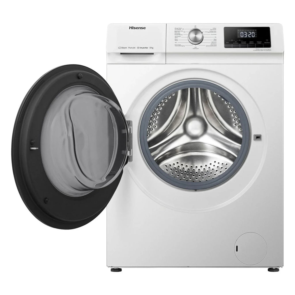 2025 Lavadora Hisense WFQA8014EVJM de carga frontal, 8 kg, 1400 rpm, color blanco