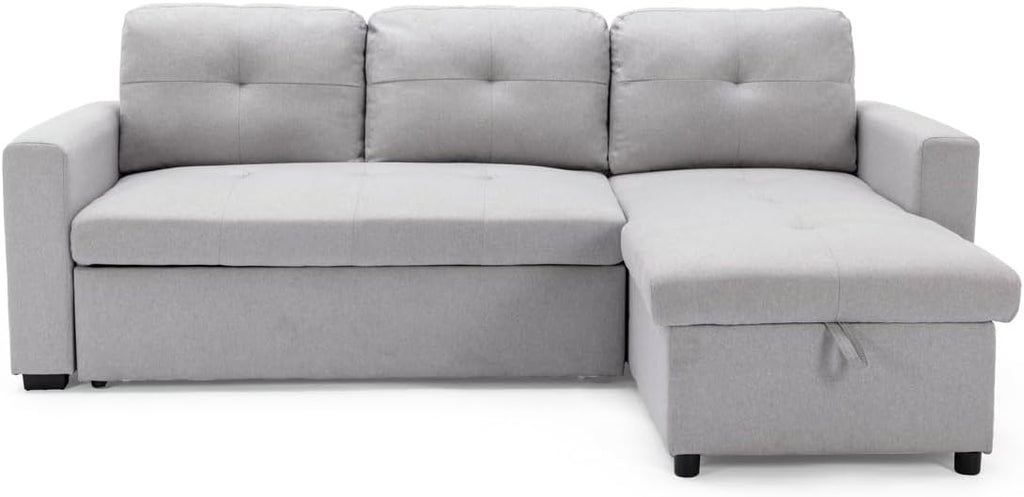 More4Homes NEWPORT FABRIC CORNER LARGE 3 SEATER SOFA BED WITH STORAGE LEFT OR RIGHT SIDE