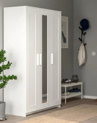 IKEA Clóset con 3 puertas BRIMNES, blanco, 117x190 cm