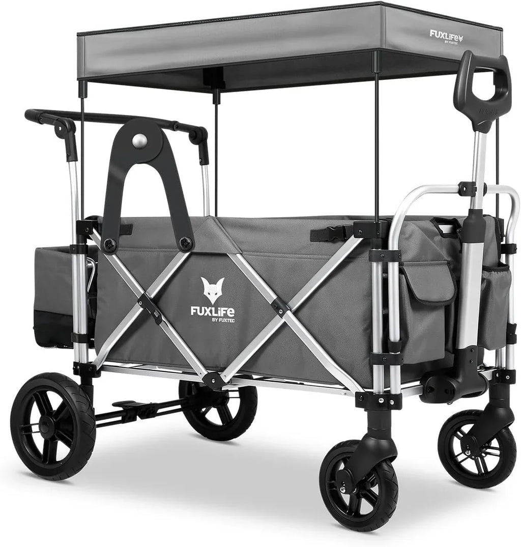 FUXTEC FX-CTL900 Premium Grey, Original Folding Trolley for Children, Ideal Garden, Beach or City, Push or Pull, Load up to 75 kg.