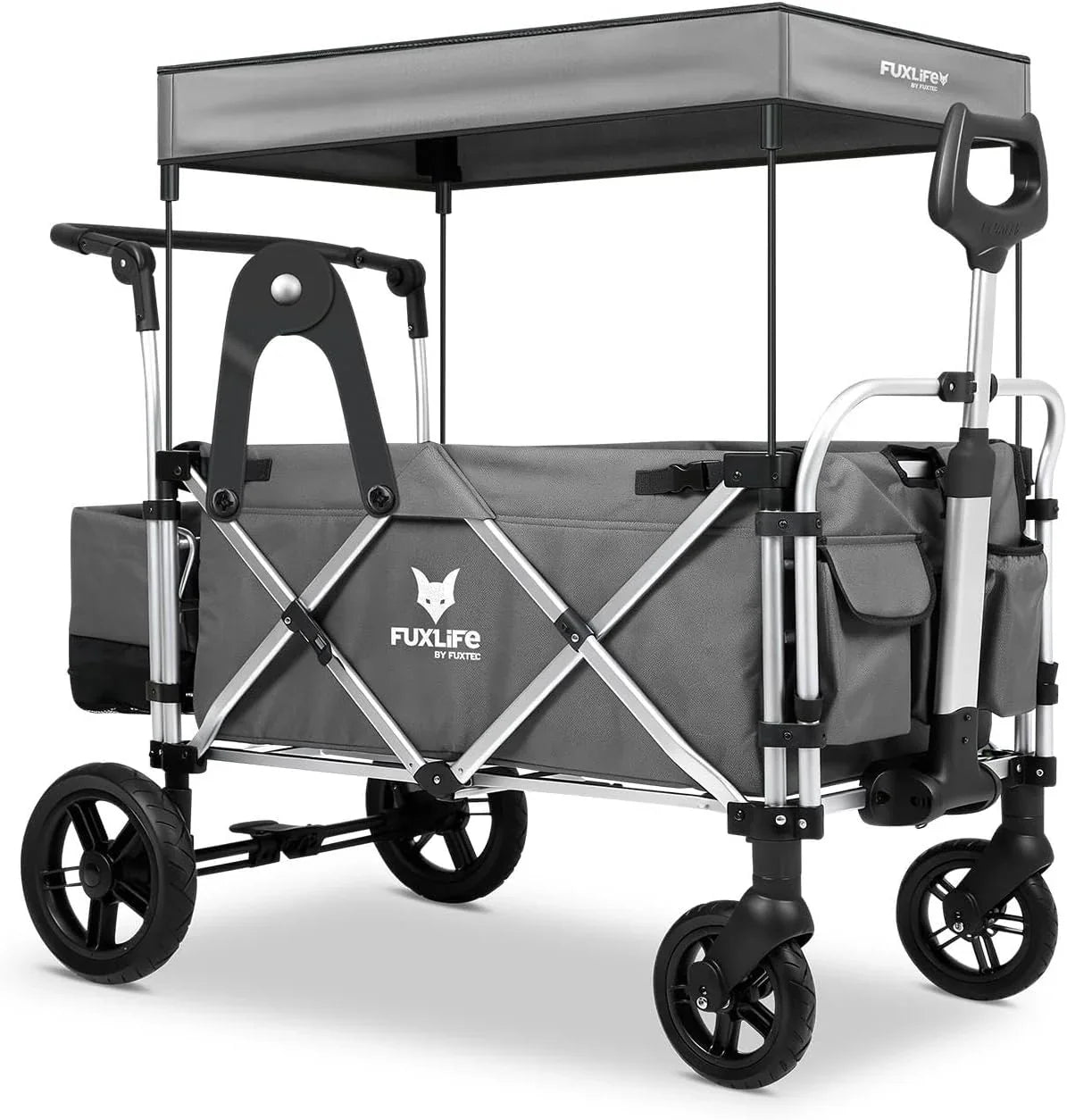 FUXTEC FX-CTL900 Premium Grey, Original Folding Trolley for Children, Ideal Garden, Beach or City, Push or Pull, Load up to 75 kg.