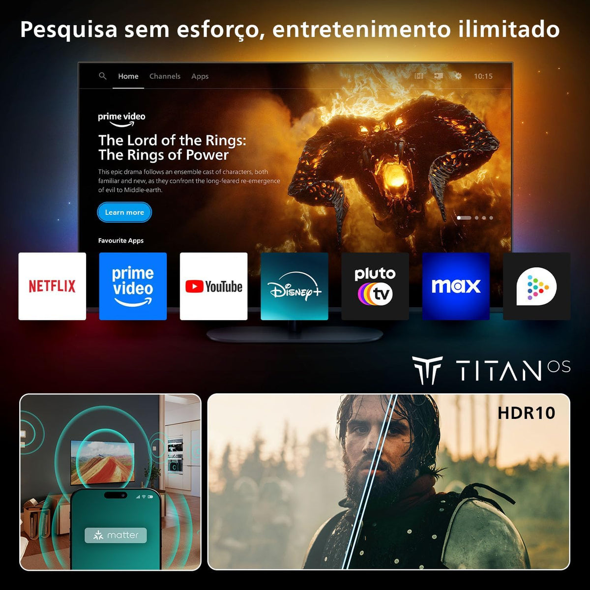 40PFS6000 HD LED Smart TV - 40-Zoll-Bildschirm mit Pixel Plus, Titan OS Plattform und Dolby Digital Sound - Funktioniert mit Alexa und Google Sprachassistent