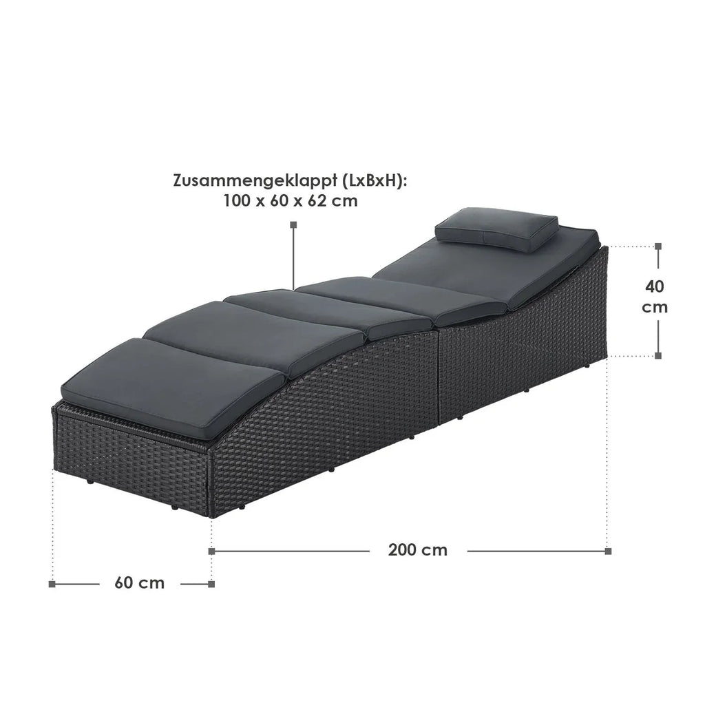 2025 Polyrattan Sonnenliege Klappbar Lamia