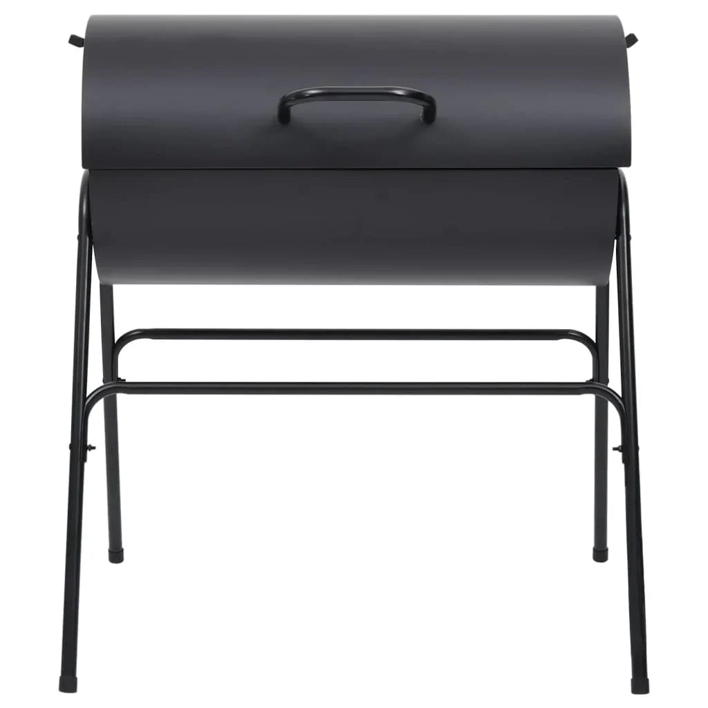2026 Parrilla con 2 rejillas de cocción negra – Barbacoa portátil de 80x95x90 cm en acero