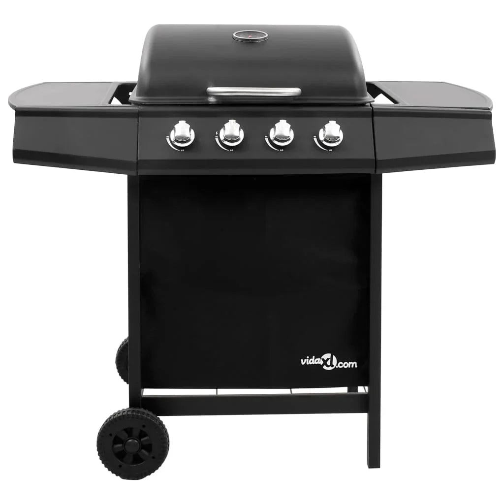 Barbacoa de gas con 4 fogones negra V0202