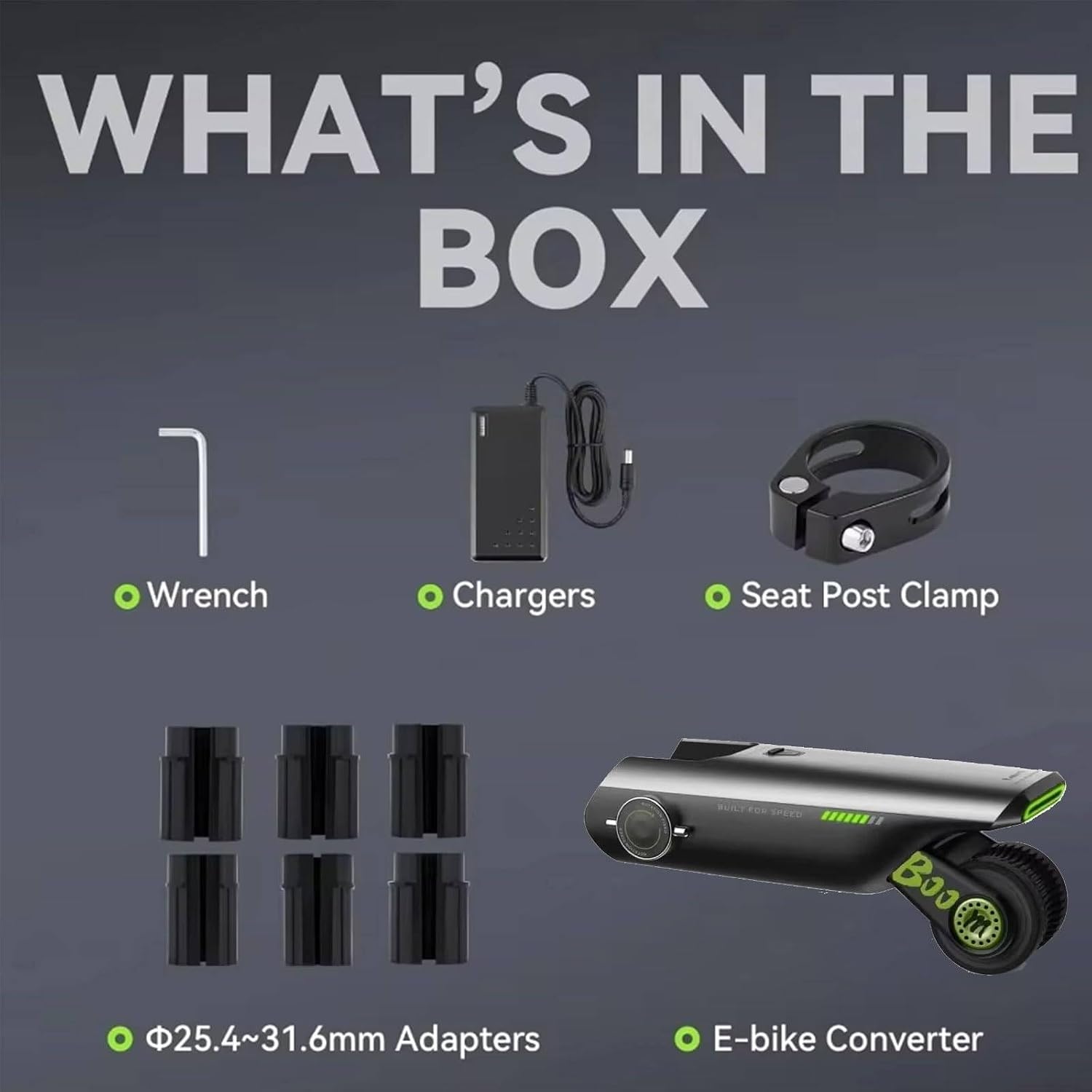 Kit ConversióN Bicicleta EléCtrica + Adaptador Tija SillíN 6 Velocidades, MáX. 15,5 Mph, 2 Kg Ligero De Transportar + Control De AplicacióN, Bueno Para Bicicletas MontañA Y Carretera