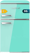 Cecotec Nevera Pequeña - Frigorífico 2 Puertas - Retro 86L - Bolero CoolMarket 2D Origin 86 Green E. 89,3cm de Alto y 48,7cm de Ancho, Clase Energética E, Icebox, Luz Interior y Tirador Cromado, Verde