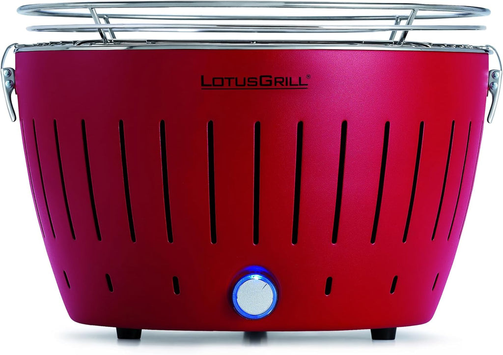 LotusGrill G-RO-34 - rauchfreier Holzkohlegrill 35 x 26 x 23.4, rot
