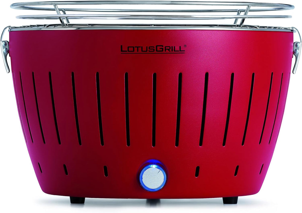 LotusGrill G-RO-34 - rauchfreier Holzkohlegrill 35 x 26 x 23.4, rot