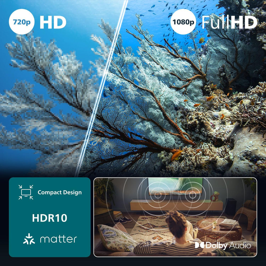 40PFS6000 HD LED Smart TV - 40-Zoll-Bildschirm mit Pixel Plus, Titan OS Plattform und Dolby Digital Sound - Funktioniert mit Alexa und Google Sprachassistent