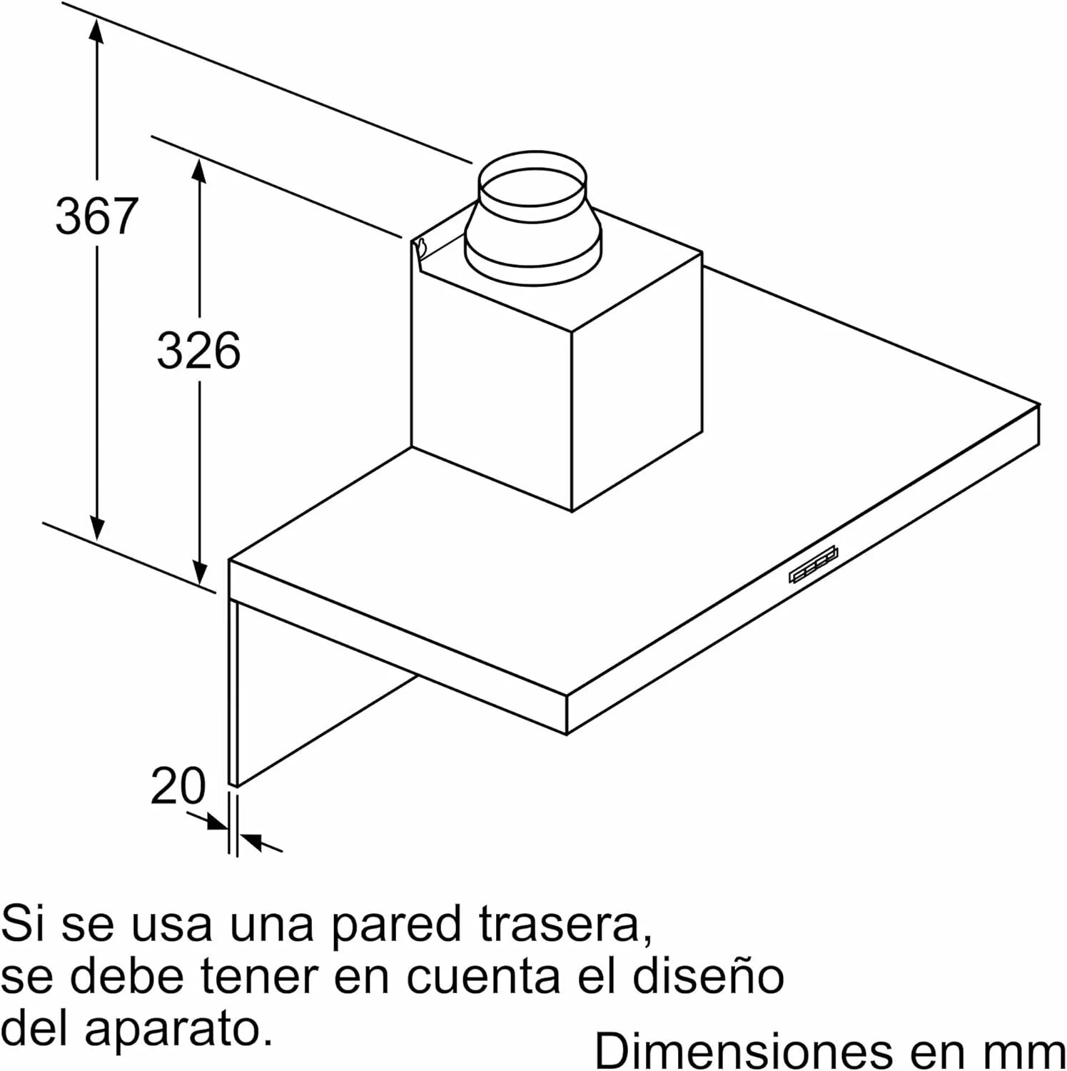 Balay - Campana Extractora Decorativa de Pared, 90 cm de ancho, Iluminación LED, Filtros aptos para Lavavajillas, Acero Inoxidable, 3BC097EX