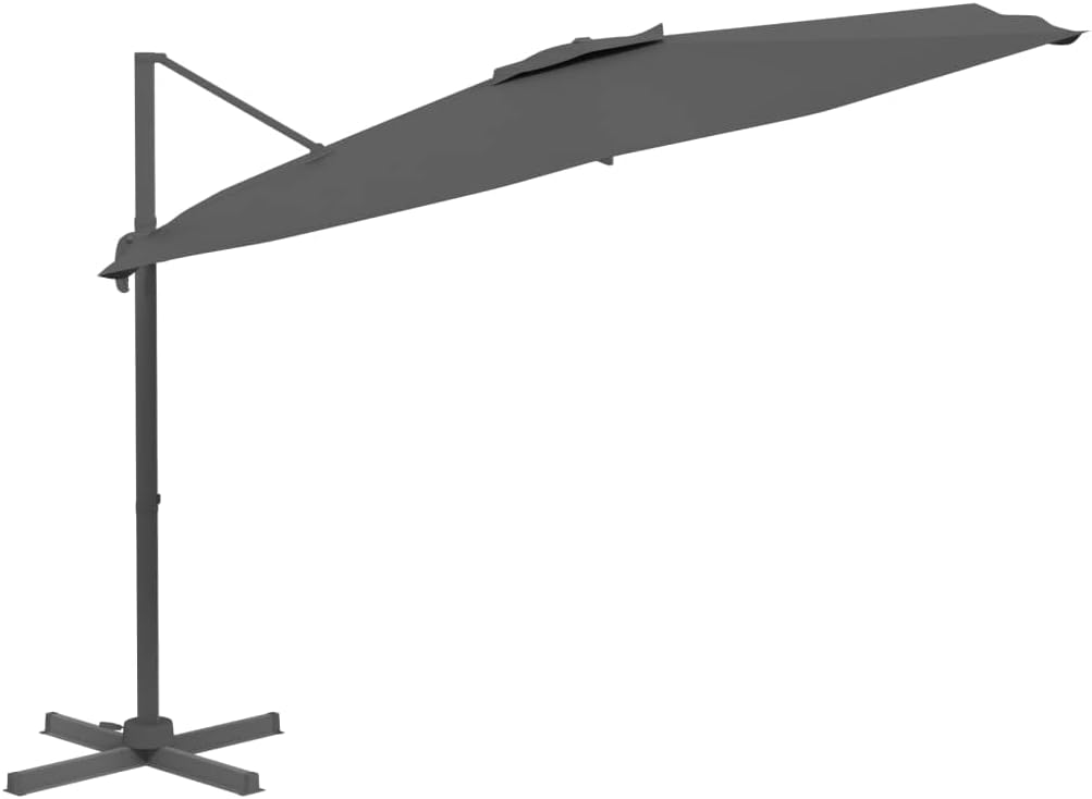 LED-Ampelschirm Anthrazit, 400 x 300 cm