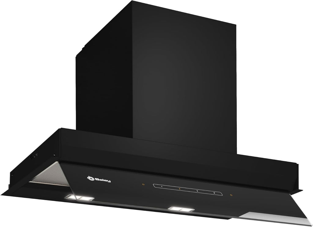 Balay – Integrierbare Deko-Dunstabzugshaube, 60 cm breit, 4 Leistungsstufen, Abluft- oder Umluftbetrieb, Schwarz, 3BD967GN