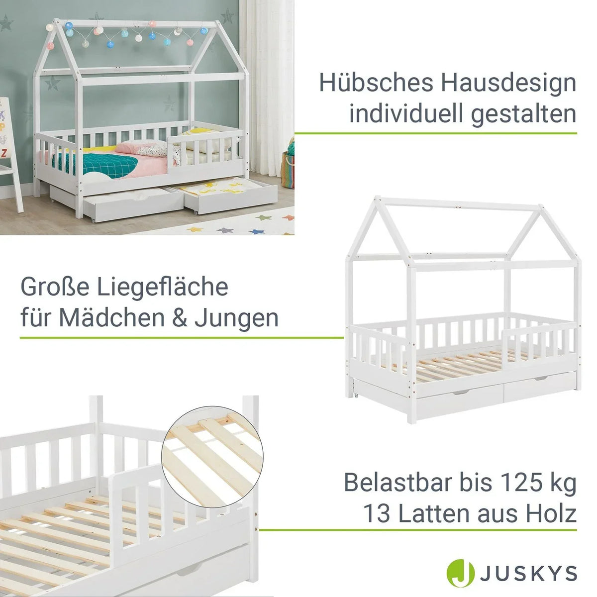 2026 Marli Kinderbett 90 x 200 cm mit Schubladen