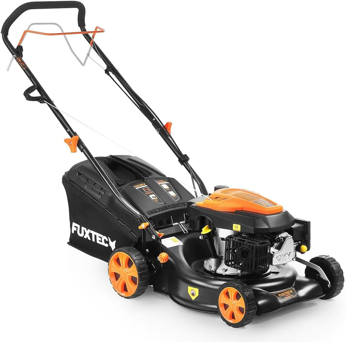 Cortacésped de Gasolina FUXTEC FX-RM4646ECO 46cm de Anchura de Corte - Potente Motor de Gasolina de 146cc Easy Clean 3en1 2,6KW Mulching recogedor de Hierba 50L