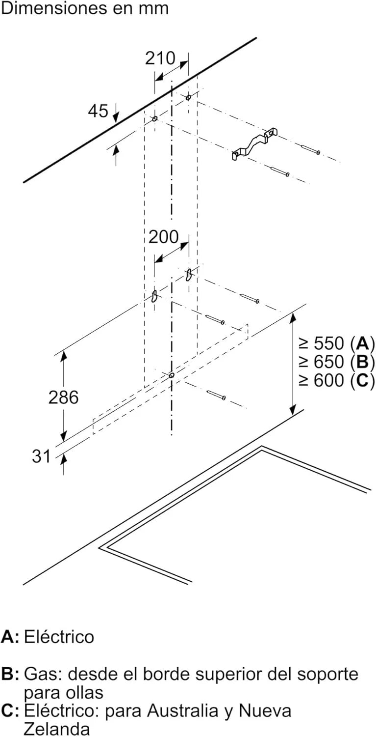 Balay - Campana Extractora Decorativa de Pared, 90 cm de ancho, Iluminación LED, Filtros aptos para Lavavajillas, Acero Inoxidable, 3BC097EX