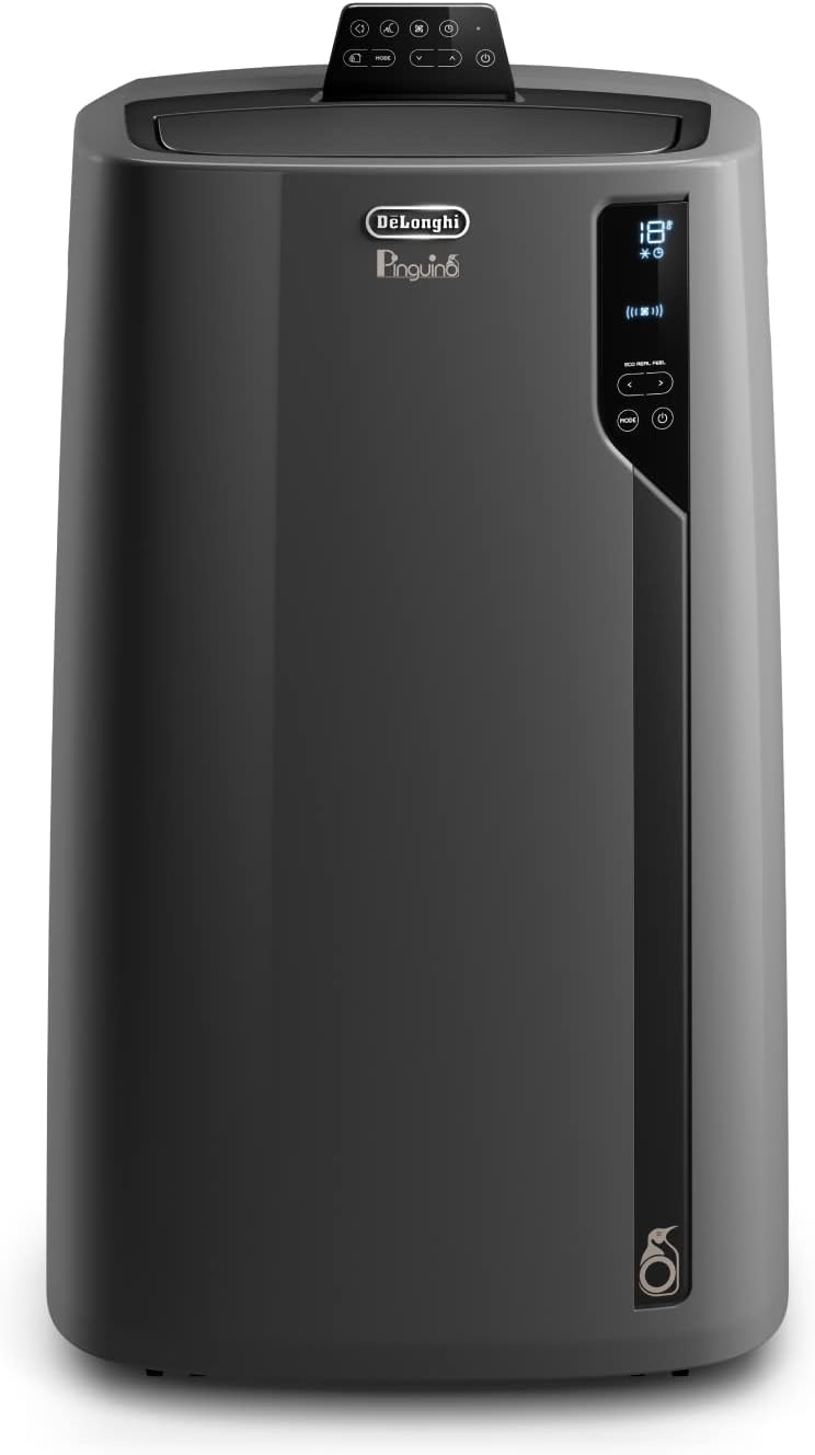 Pingüino PACEL112 Leises mobiles Klimagerät mit Eco-Real-Feel- und Cool-Surround-Technologie, Entfeuchterfunktion, 2,9 kW, 63 dB, Kunststoff, Schwarz, Energieeffizienzklasse A, bis zu 110m3