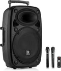 Vonyx Verve46 Leistungsstarker Bluetooth Lautsprecher 1000 W, Tragbarer Aktivlautsprecher mit Karaoke Mikrofon, Bluetooth Lautsprecher USB, SD, MP3, AUX, 2 UHF Mikrofonen, Fernbedienung, Subwoofer 15 Zoll, Schwarz