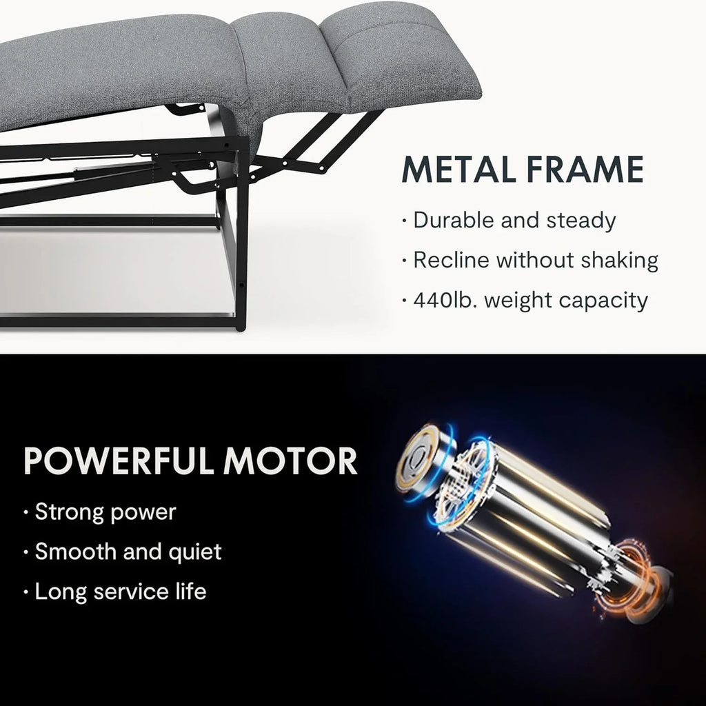 FLEXISPOT Sillón de Relax Eléctrico con Respaldo Ajustable, Reclinable de 105° a 155°, Sillon Reclinable, Sofá Relax Ergonómico Sillón para Dormitorio, Salón y Cine en casa (Gris Oscuro)