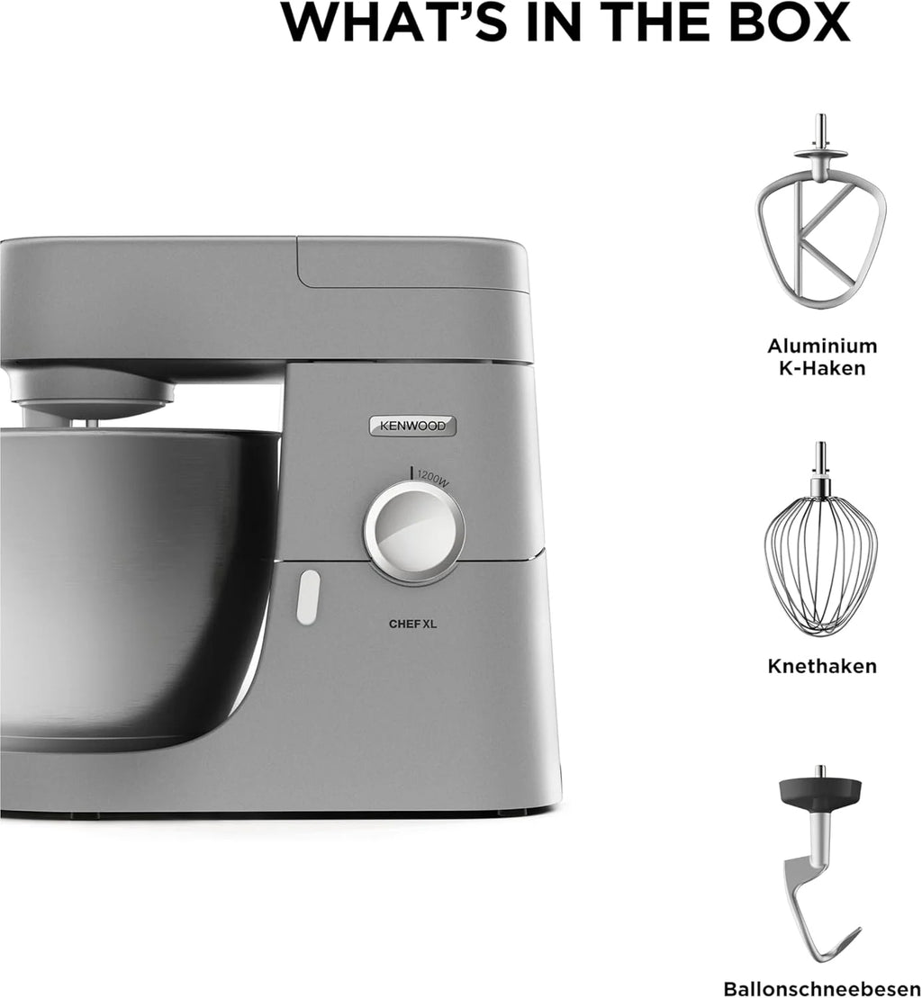 Kenwood KVL4100S Chef XL Robot Kuchenny, Stal Nierdzewna, 1200 W, 6.7 L, Srebrny
