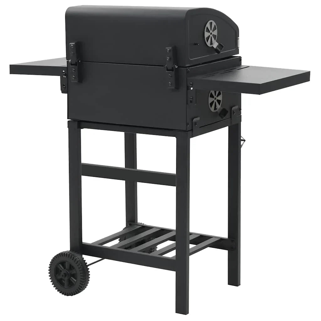 Barbacoa de carbón con estante inferior negra v6900