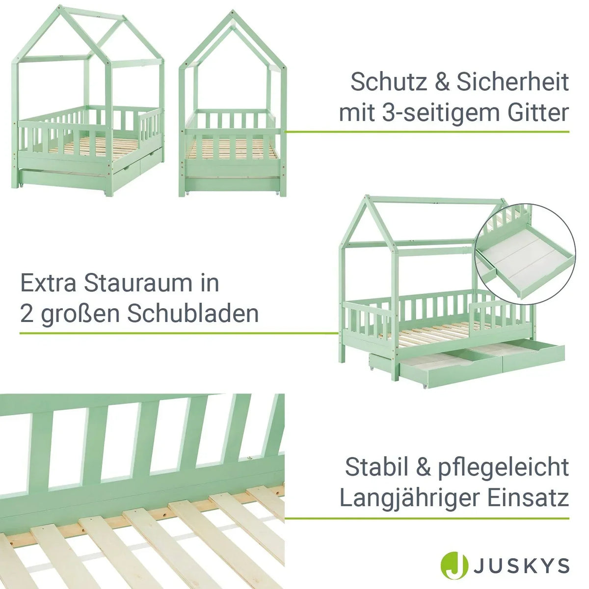 2026 Marli Kinderbett 90 x 200 cm mit Schubladen