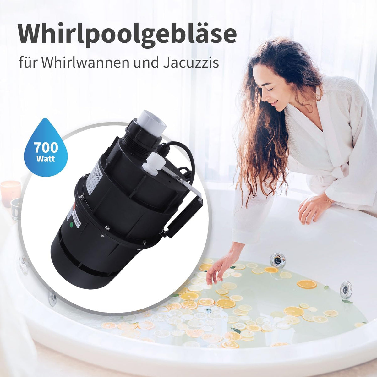 AQUADE Whirlpool-Gebläse, 700 W, 276 x 168 x 177 mm