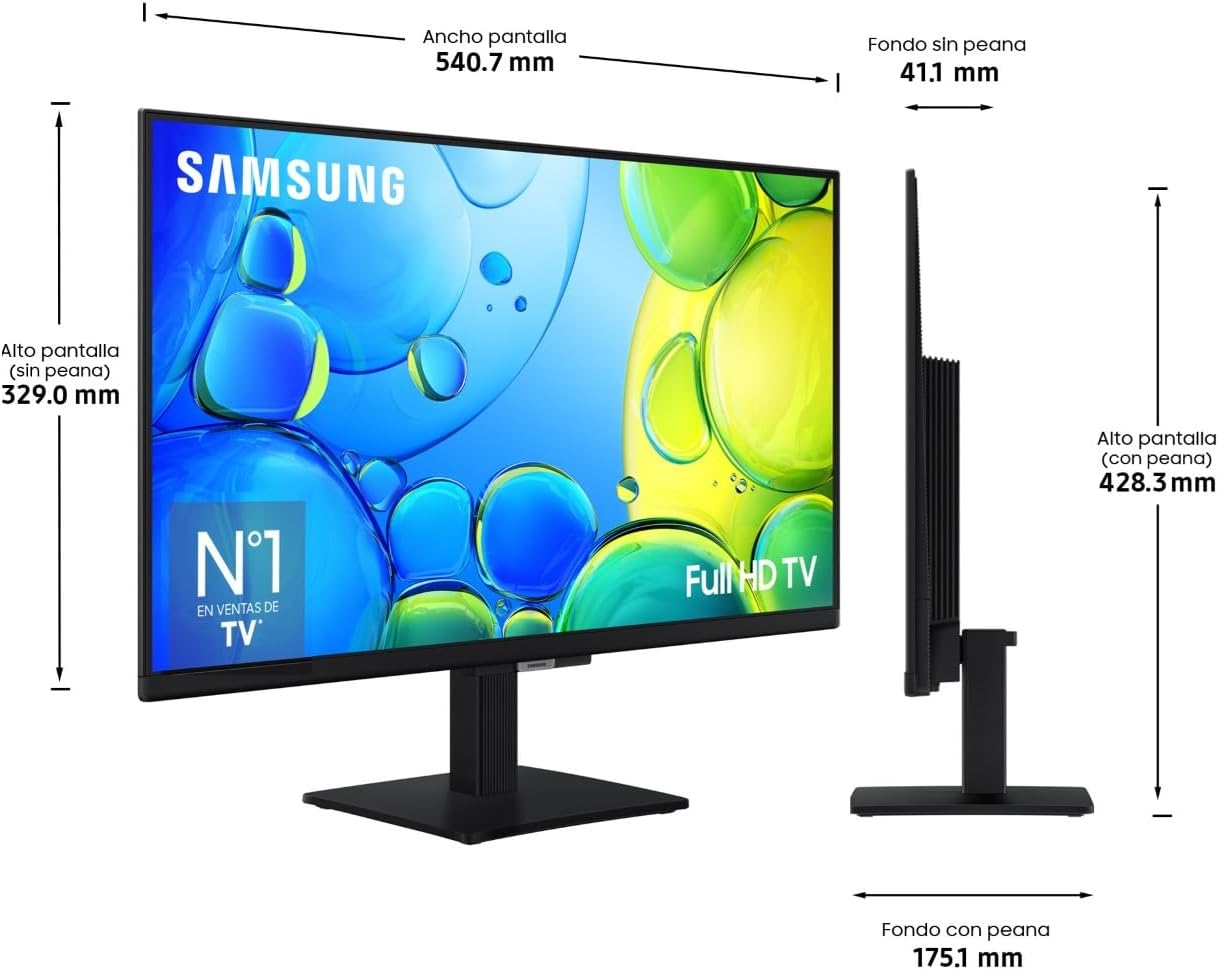 Samsung TV 24 Pulgadas Full HD F6005 4K Smart TV, Más Contraste con HDR, Sonido Que Sigue a la acción con OTS Lite, TV Plus y Tus Datos protegidos Knox Security