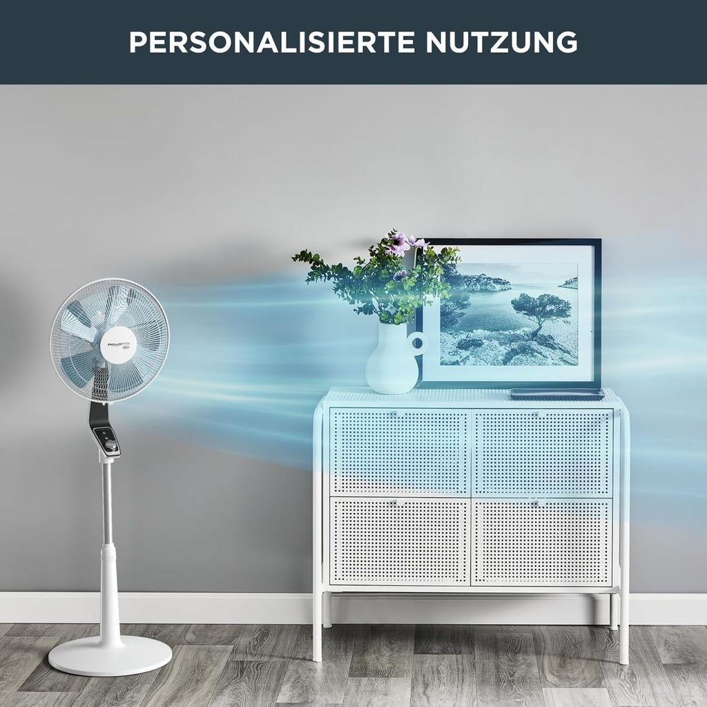 Rowenta Turbo Silence Standventilator, 45 dB(A), 72 m³/min Luftstrom, 4 Geschwindigkeiten, Silent Night & Turbo Boost, 120° Oszillation, Höhenverstellbar, VU5640