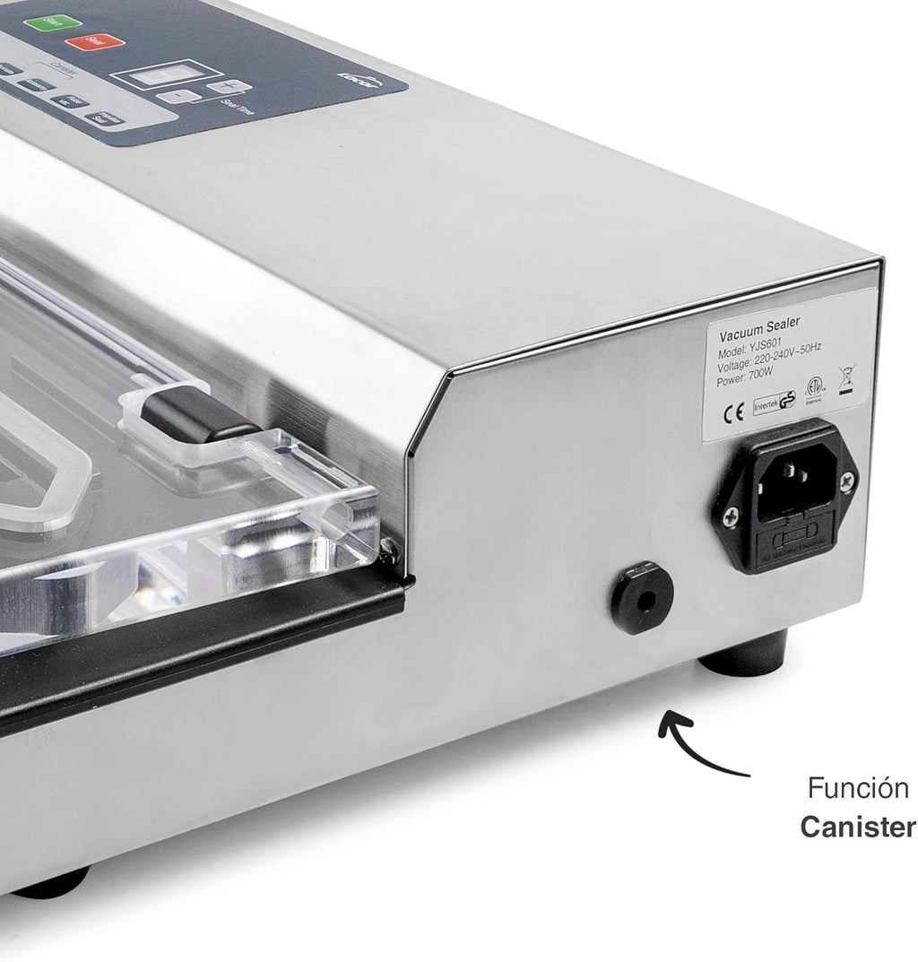 Lacor - 69540 - Vakuumiergerät, Folienschweißgerät, Lebensmittelversiegelungsgerät, Edelstahl, BPA-frei, luftdichte Versiegelung, 650W, 40cm, Inox