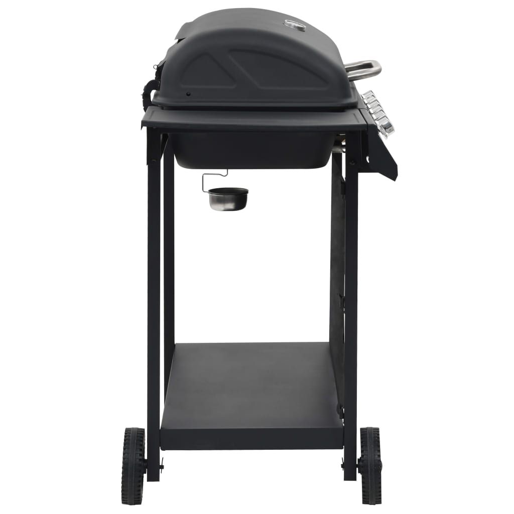 Barbacoa Portátil De Gas Con 6 Zonas De Cocción Negra De Acero Vidaxl