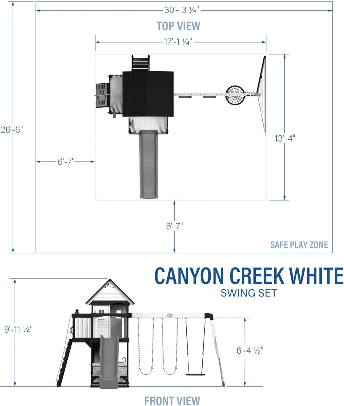 2025 Backyard Discovery Canyon Creek Set de Juego Exterior en Madera de Cedro con Tobogán, Casa en el Árbol, Columpios y Pared de Escalada