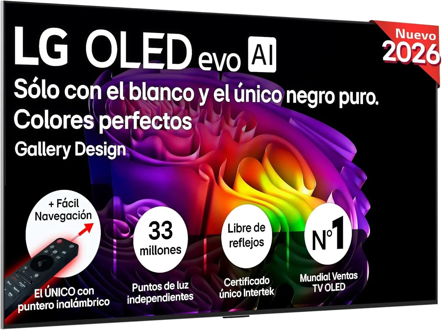 LG OLED65C54LA - TV 65", OLED EVO 4K, Smart TV AI C5, WebOS 25, Super Upscaling, Dolby Vision and Dolby Atmos, AMD FreeSync, Alexa/Google Assistant, Black