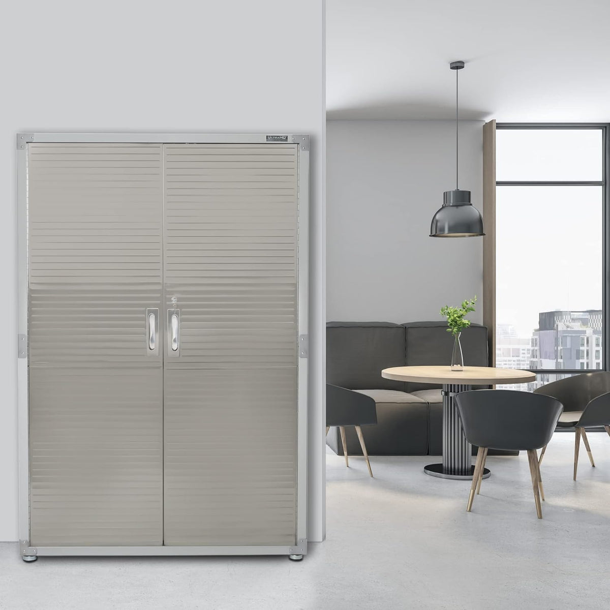 Seville Classics UHD16238 Mega armario , 121,9 x 60,9 x 182,9 cm, soporte de metal con revestimiento en polvo, gris