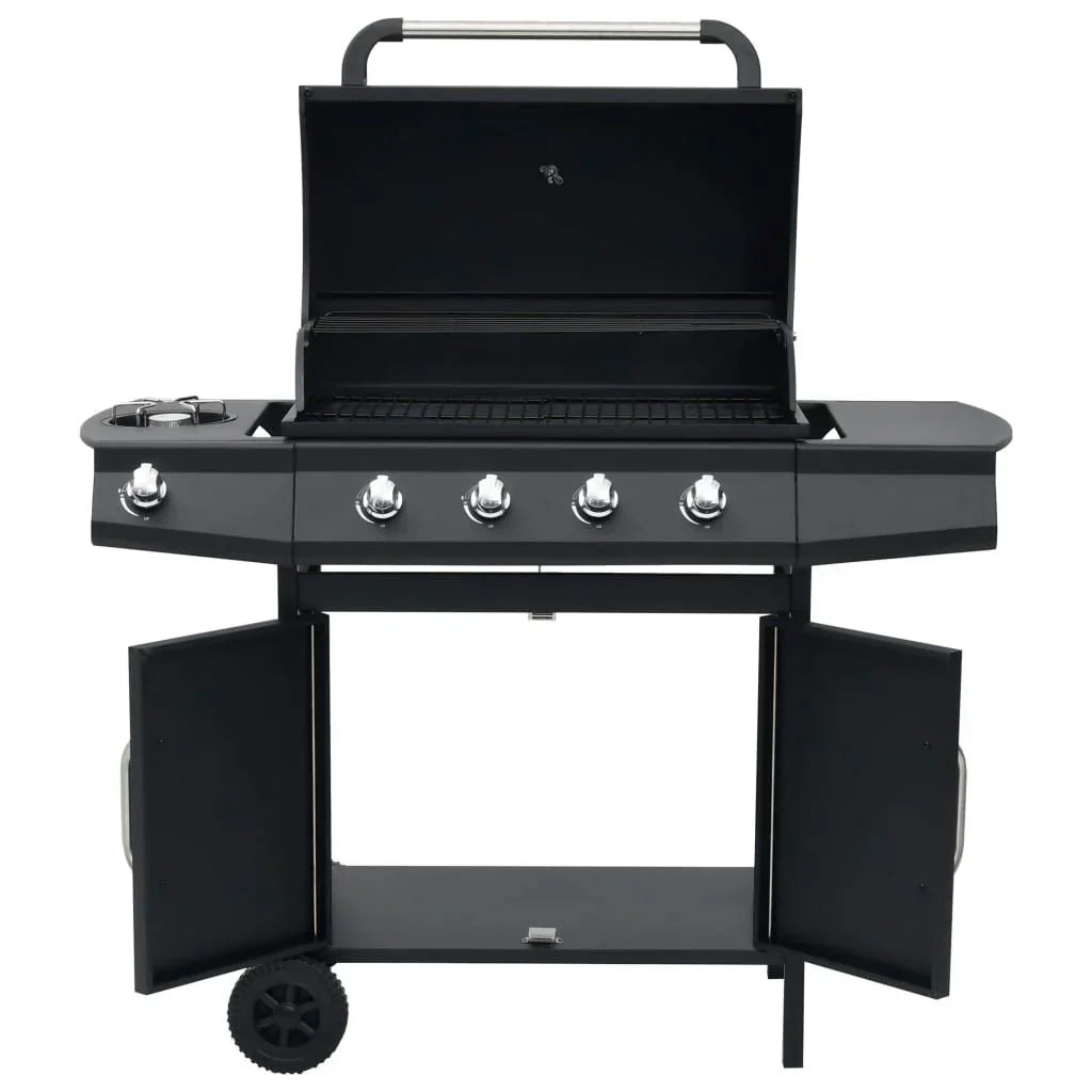 VidaXL Gasgrill mit 4+1 Brennern Schwarz