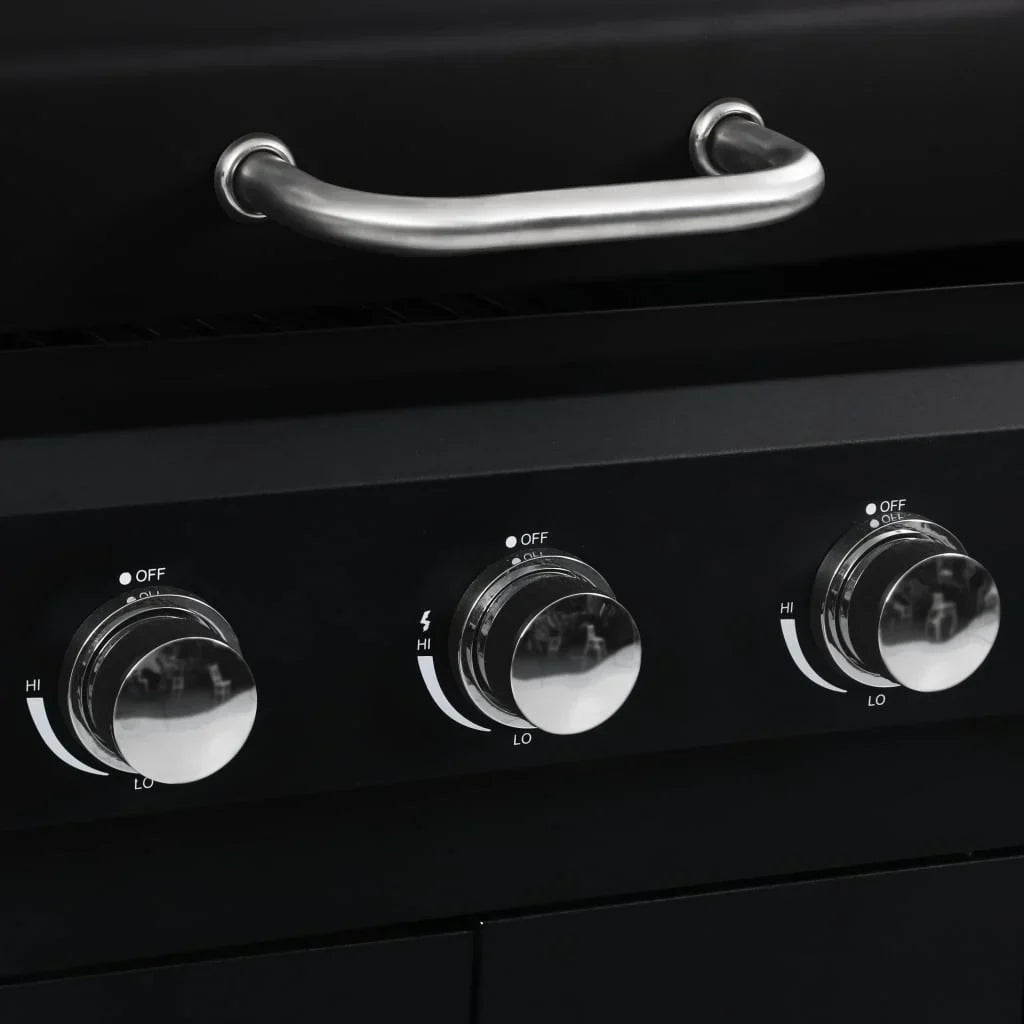 Barbacoa combinada de gas y carbón con 3 fogones V6872