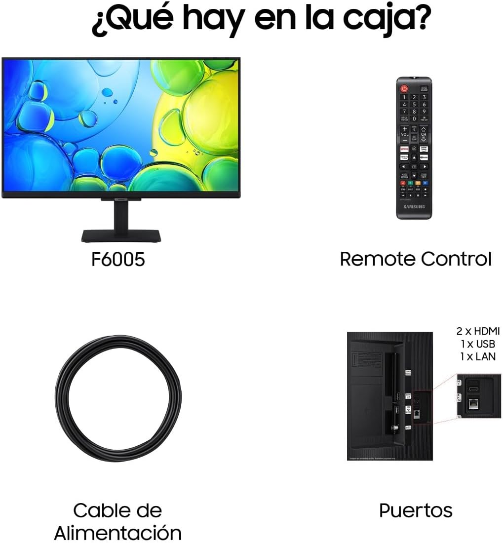 Samsung TV 24 Pulgadas Full HD F6005 4K Smart TV, Más Contraste con HDR, Sonido Que Sigue a la acción con OTS Lite, TV Plus y Tus Datos protegidos Knox Security