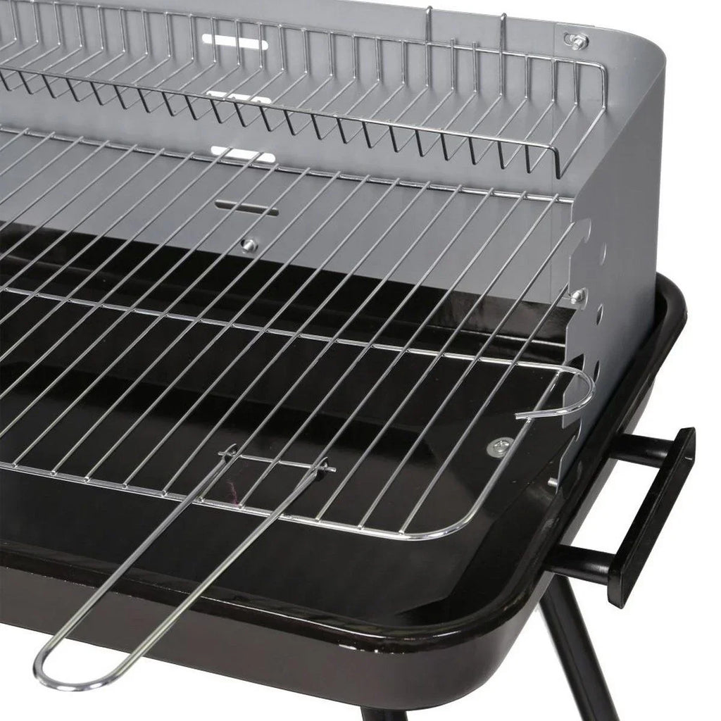 Barbacoa De Carbón Lolahome Con Parrilla De Acero, 57x38x80 Cm, Negra