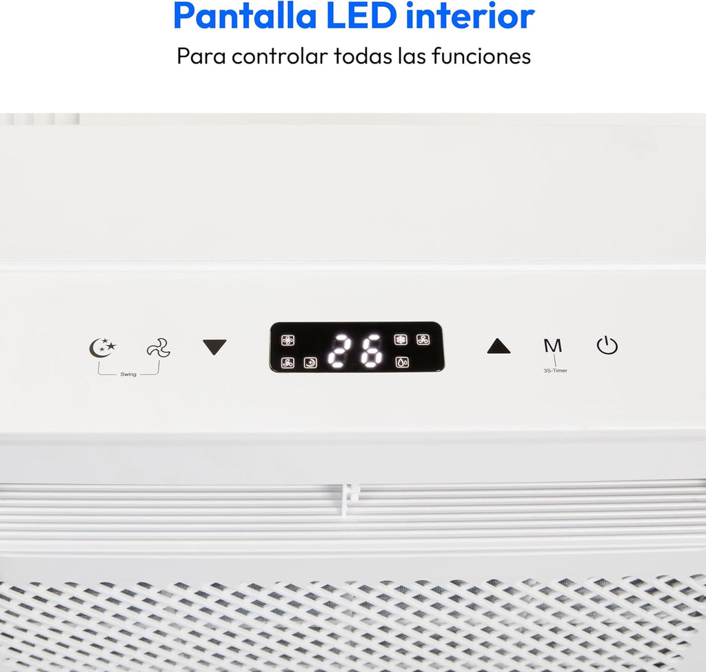 MEDION Smart Aire Acondicionado Portátil para Caravana P502 WiFi 5000 BTU 3 en 1, Refrigeración, Deshumidificación y Ventilador, hasta 12 m², Modo Nocturno, App, MD 37735