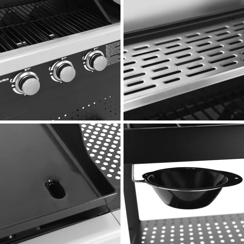 Gasgrill Vesuvio Duo – 3 Brenner + Plancha 3 Brenner