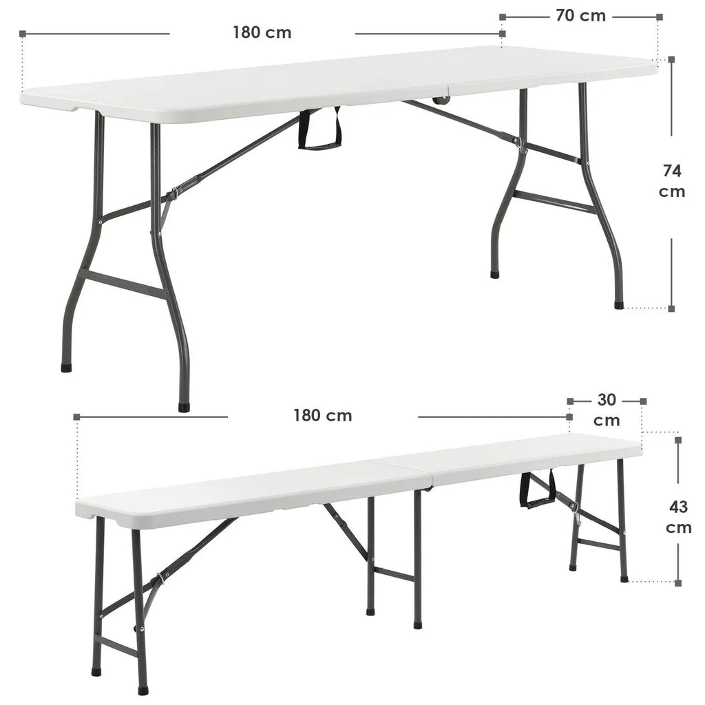 2025 Conjunto de mobiliario plegable para fiestas Bayreuth 180x70x74 cm