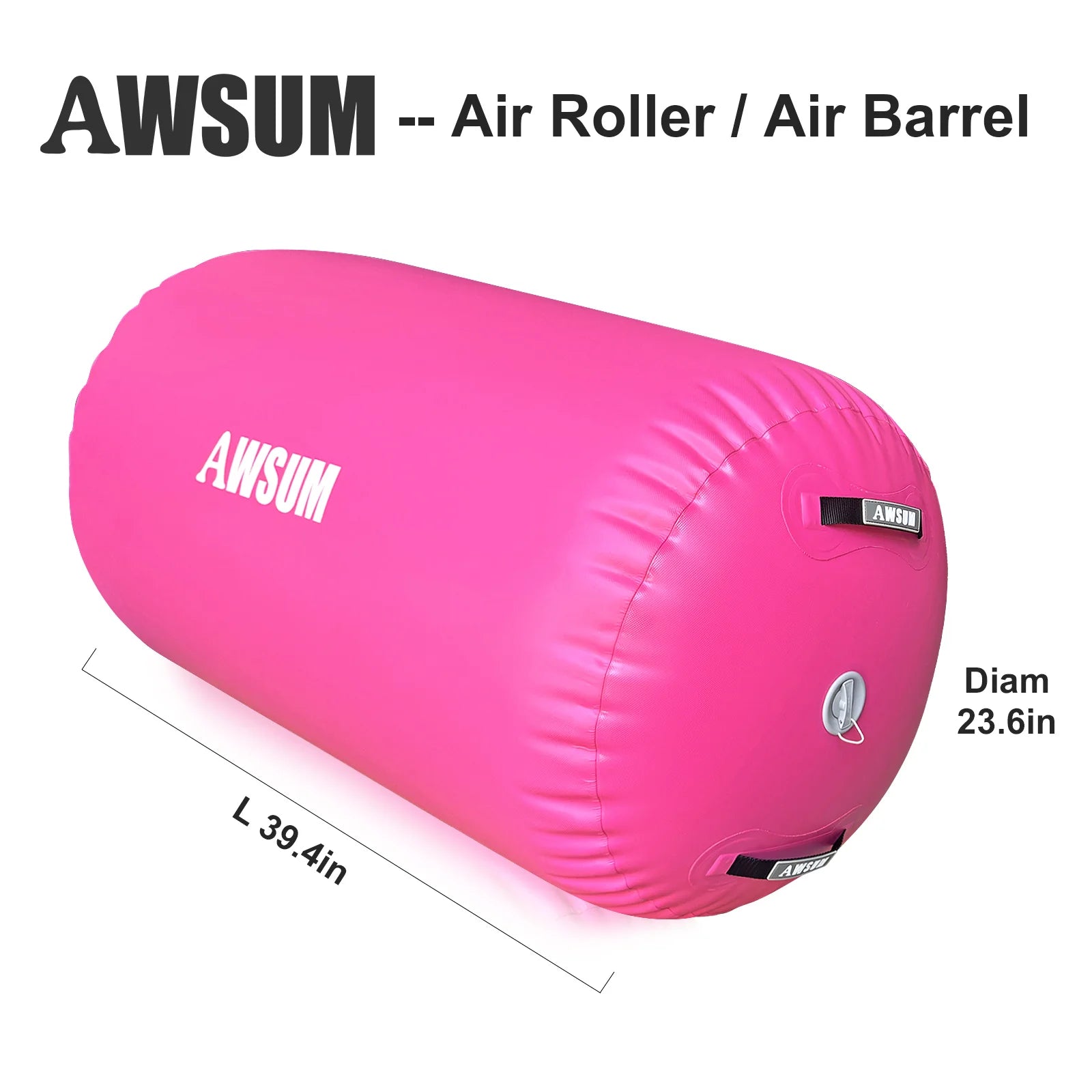 2025 Colchón de gimnasia inflable AWSUM – disponible en longitudes de 10, 13 o 16 pies, grosor de 4 pulgadas, pista de acrobacias con rodillo inflable y bomba eléctrica para casa o gimnasio