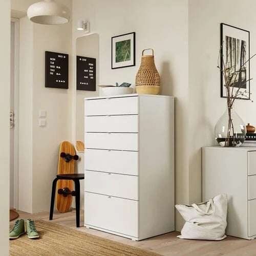 IKEA VIHALS 6 Schubladen Kommode, weiß, 70x47x120 cm