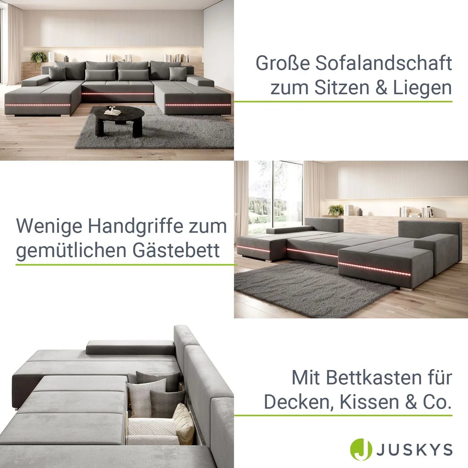 2025 Ecksofa Malbun mit LED-Beleuchtung