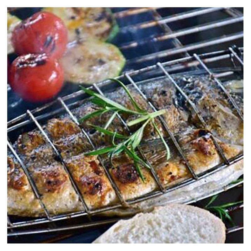 Parrilla Para Asar Pescado En Barbacoa 71x14cm Parrillera Individual