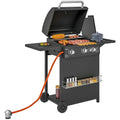 Barbacoa De Gas De Acero Abs 123x57x98 Cm-outsunny. Negro