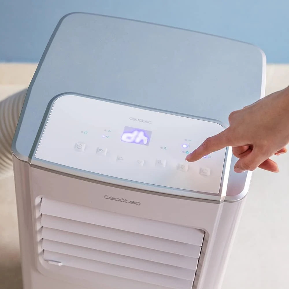 Cecotec Aire Acondicionado Portátil con Mando a Distancia ForceClima 7100. 7000 BTU, Bajo Consumo, Pantalla LED, 4 Modos, 2 Velocidades, Cobertura 15-20m2